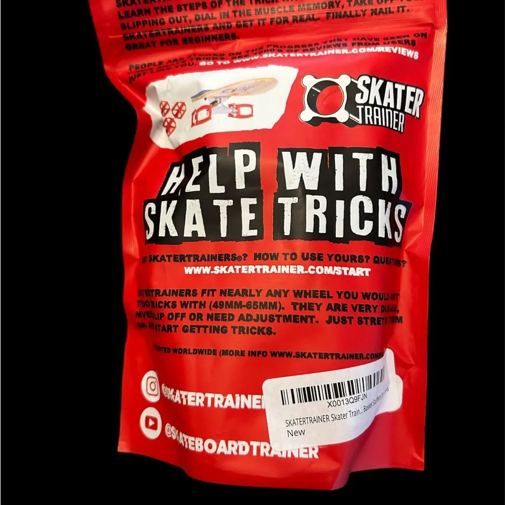 Skateboard Skater Trainers Help Learn Tricks (BLACK) Set of 4 Ollie Kickflip - Picture 2 of 2